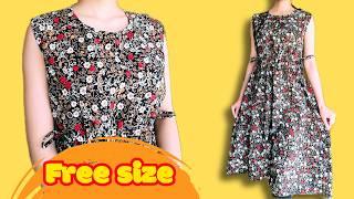 sew your own free size dress in NO TIME ! | Quick sewing projects for beginners