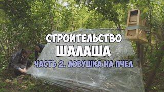 СТРОИМ ШАЛАШ В ЛЕСУ  ЛОВУШКА НА ПЧЕЛ. ПАСЕКА