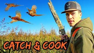 Hunting for My Dinner! Pheasant Catch and Cook!