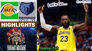 Los Angeles Lakers vs Memphis Grizzlies GAME 1st QTR HIGHLIGHTS  Nov 13, 2024 | 2024-2025 NBA Season