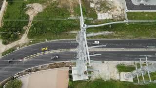 High voltage current monopole tower inspection using drone