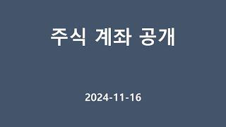 주식 계좌 공개 2024.11.16