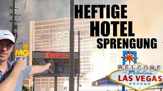 Las Vegas -  HEFTIGE SPRENGUNG des Tropicana mit Feuerwerk & Drohnen Show - Deutsch / German