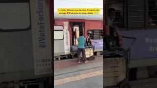  Indian Railways ensuring clean & hygenic Train journeys ️ Washrooms are being  cleaned