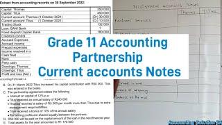 Grade 11 Accounting Term 2 | Paper 1 - Partnership and Current Accounts (Test and Exam Preparation)