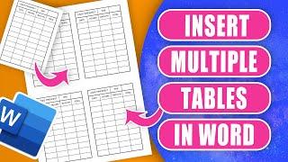 Insert multiple tables on one page in Word