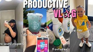 * PRODUCTIVE * VLOG | New Starbucks Drink + Having Contractions + Momming + House Restock