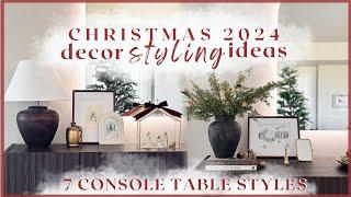 2024 CHRISTMAS DECORATING IDEAS! holiday console table decor styling ideas ft. Inyouths LED mirror