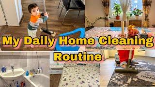 My Daily Morning Home Cleaning Routine | My Daily Routine @uzmachlife