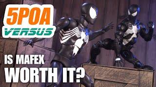 MAFEX VS MARVEL LEGENDS! Medicom 147 Black Suit Spider-Man vs Retro Card Symbiote 5POA Figure Review