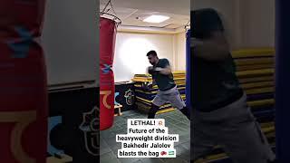 LETHAL! Future of the heavyweight division Bakhodir Jalolov blasts away on the bag    #shorts