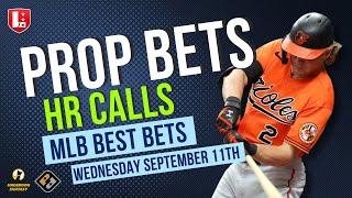 BEST MLB PLAYER PROPS Today Wednesday September 11th | MLB Best Bets on Underdog  & PrizePicks