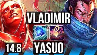 VLADIMIR vs YASUO (MID) | 15/1/9, Legendary, 6 solo kills, Rank 9 Vlad | KR Grandmaster | 14.8