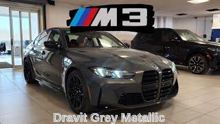 FIRST LOOK! 2025 BMW M3 LCI in Dravit Grey Metallic with Fiona Red Merino Leather 6 Speed #bmw #g80