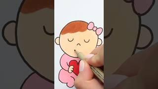 How To Draw A Pretty Little Baby Step By Step! #shorts #kids