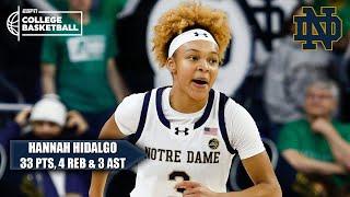 HIDALGO GOES OFF!  HANNAH DROPS 33 PTS in Notre Dame’s win vs. Loyola  | ESPN College Basketball