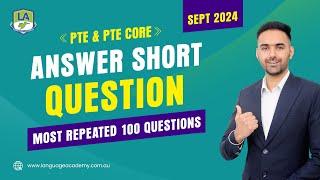 Answer Short Question | PTE & PTE Core Speaking | September 2024-II Predictions | Language Academy