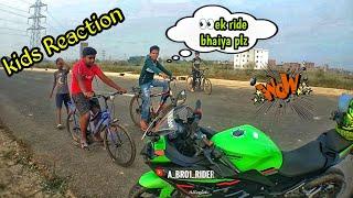 kids ️ reaction on Super bike // parsa road // a br01 rider