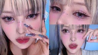 🩵요즘 유행!🩵  K-POP 아이돌 콧잔등 메이크업 Super Trendy K-POP Idol Brightened Nose Bridge Look!