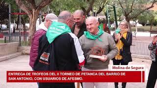 Entrega de trofeos II Torneo de Petanca Barrio de San Antonio AFESMO 2024