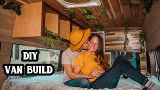 FALLING IN LOVE with our CABIN ON WHEELS | Upper Cabinets Part 2 | Female Couple does VAN LIFE BUILD