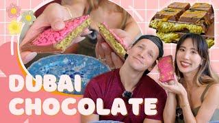  Trying the Viral DUBAI CHOCOLATES in LA/OC!! (& Palestinian desserts) | YB vs. FOOD