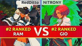 GGST ▰ RedDitto (#2 Ranked Ramlethal) vs NITRONY (#2 Ranked Giovanna). High Level Gameplay