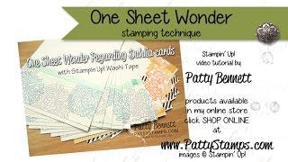 Create One Sheet Wonder Cards with Stampin' UP! stamps : PattyStamps video tutorial
