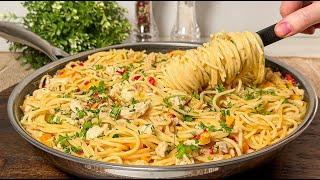 Die leckerste Pasta in 10 Minuten! Einfaches und leckeres Nudelrezept mit Sahnesauce!