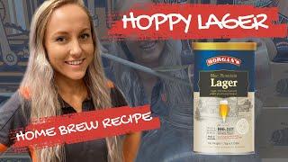 Home Brewing Brew Day. Hoppy Lager home brew recipe. How to brew beer at home.