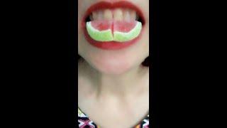 ASMR EATING JELLY WATERMELON 젤리 GUMMY SOUNDS SHOW NO TALKING NSP ASMR