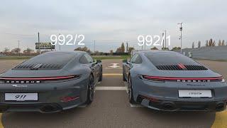 New 911 992/2 2025 exterior compare vs  911 992/1 and cold start