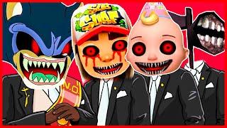 Sonic.EXE & Subway Surfers.EXE & Cocomelon.EXE & Siren Head.EXE - Meme Coffin Dance COVER