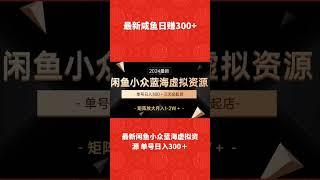 最新闲鱼小众蓝海虚拟资源，单号日入300＋，三天必起店，矩阵放大月入1-2万