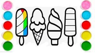 Ice Cream Drawing painting and colouring | cute Easy Drawing | ice cream drawing.#icecreamdrawing