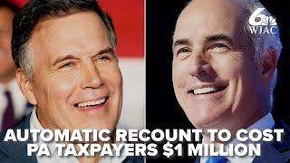 Automatic recount of PA U.S. Senate race to cost taxpayers $1Million