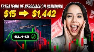 CURSO DE FOREX PRINCIPIANTES | Estrategia de Trading para Principiantes: $15 - $1,442 EN 7 MINUTOS