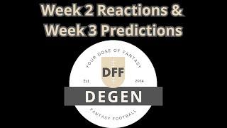 DFF NFL Week 2 Reactions and Week 3 Predictions