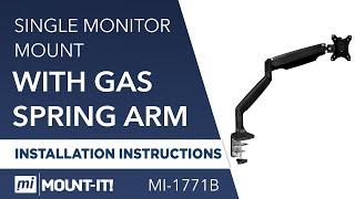 Single Monitor Mount With Gas Spring Arm | Install (MI-1771)