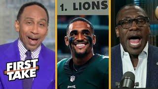 FIRST TAKE | "NOT Lions, Eagles are KING of NFL after Week 12" - Shannon DESTROY Stephen's A-List