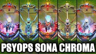 All PsyOps Sona Chroma Skins Spotlight (League of Legends)