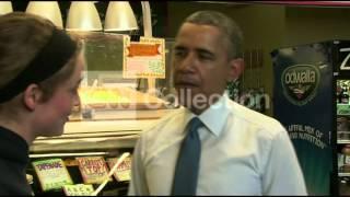 MI:OBAMA AT ZINGERMAN'S DELI IN ANN ARBOR