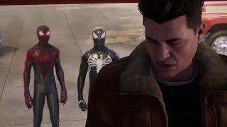 Peter And Miles Vs Sandman With The Black And Upgraded Suit - Spider-Man 2
