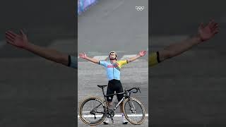 Is this the most iconic celebration ever? 🫢 Remco Evenepoel at #Paris2024 #Olympics