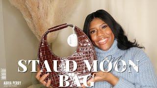 UNBOXING & FIRST IMPRESSION: Staud Croc Embossed Moon Bag | Abria Perry