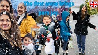 First snow of this year !! Bohot hi maze kiye snow ki wait karke soye bhi nahi !! #snowfall2024