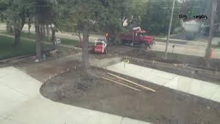 Leveling driveway for Concrete pour - Timelapse