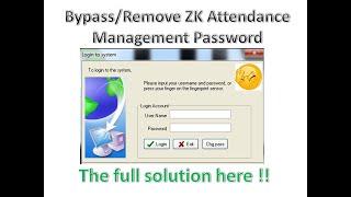 ZK Attendance Management Software : Bypass & Remove the Admin Password (Quick solution)