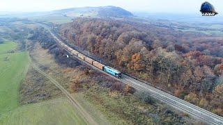 [Drone] LDE2100 60-1564-3 & Marfar MMV Freight Train in Munții Apuseni Mountains - 16 November 2020