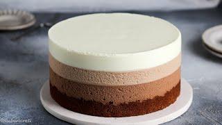 Mousse Cake THREE CHOCOLATES. BY YOUR REQUEST. Detailed RECIPE of the THREE CHOCOLATES Cake. Sub Eng